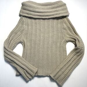 Lorena Antoniazzi Oatmeal 100% Wool Turtleneck Sweater IT42 US M Made in Italy